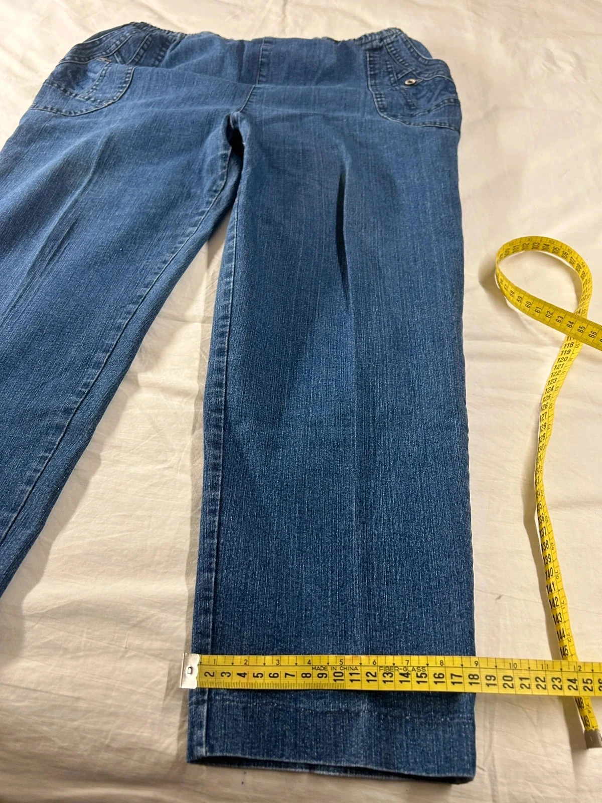 Jeans curtos azuis estilo vintage retrô tamanho 40 – photo 6